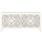 Meuble TV 2 portes 2 étagères (pour téléviseurs à écran plat jusqu'à 60 pouces) - 139,7 cm L x 38,1 cm P x 66,04 cm H - 139,7 cm L x 38,1 cm P x 66,04 cm H