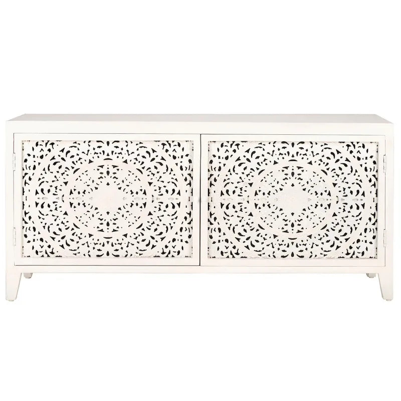 Meuble TV 2 portes 2 étagères (pour téléviseurs à écran plat jusqu'à 60 pouces) - 139,7 cm L x 38,1 cm P x 66,04 cm H - 139,7 cm L x 38,1 cm P x 66,04 cm H