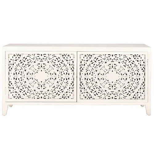 Meuble TV 2 portes 2 étagères (pour téléviseurs à écran plat jusqu'à 60 pouces) - 139,7 cm L x 38,1 cm P x 66,04 cm H - 139,7 cm L x 38,1 cm P x 66,04 cm H