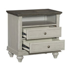 Ensemble de chambre 3 pièces finition gris clair lit commode table de chevet