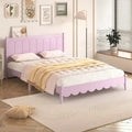 Lit plateforme en bois Queen Size avec tête de lit rectangulaire