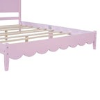 Lit plateforme en bois Queen Size avec tête de lit rectangulaire