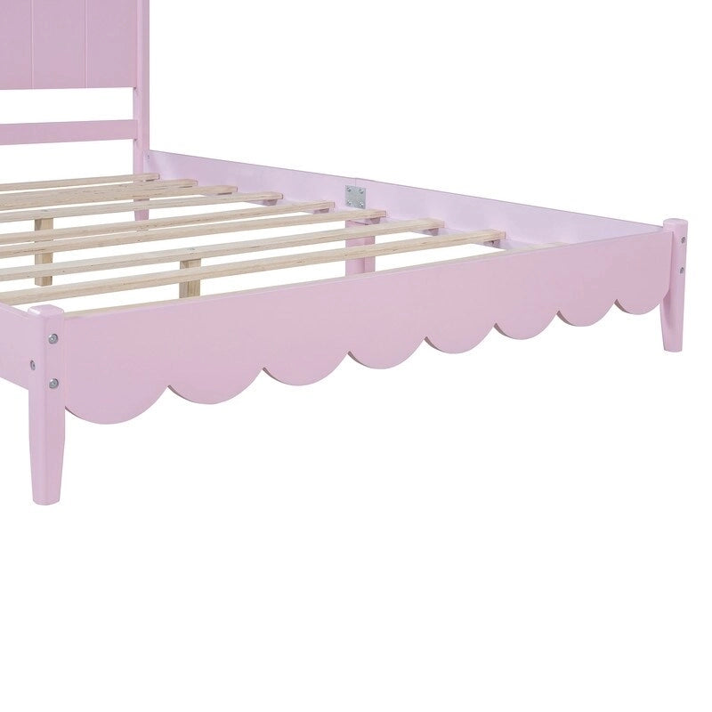 Lit plateforme en bois Queen Size avec tête de lit rectangulaire