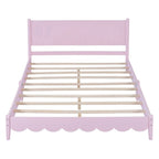 Lit plateforme en bois Queen Size avec tête de lit rectangulaire