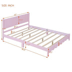 Lit plateforme en bois Queen Size avec tête de lit rectangulaire