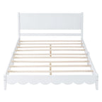 Lit plateforme en bois Queen Size avec tête de lit rectangulaire