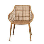 Fauteuil en rotin et métal