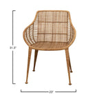 Fauteuil en rotin et métal