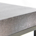 Tables gigognes hautes en similicuir lézard argenté (Lot de 2) - 12 x 38