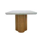 Table à manger de 180 cm, rectangulaire, en faux béton gris, avec pied central