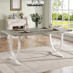 Table de salle à manger rectangulaire pour 4 à 6 personnes, table de cuisine de 160 cm avec finition aspect marbre
