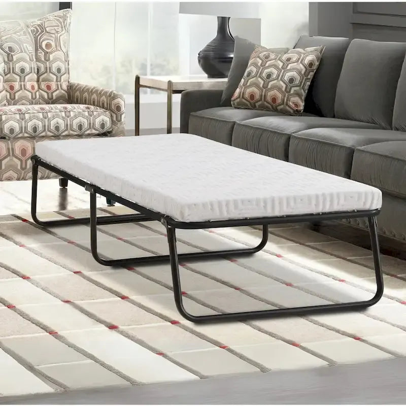 Lit d'appoint pliant avec cadre en acier et matelas en mousse gel rafraîchissant