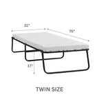 Lit d'appoint pliant avec cadre en acier et matelas en mousse gel rafraîchissant