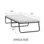 Lit d'appoint pliant avec cadre en acier et matelas en mousse gel rafraîchissant