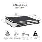 Lit d'appoint pliant avec cadre en acier et matelas en mousse gel rafraîchissant