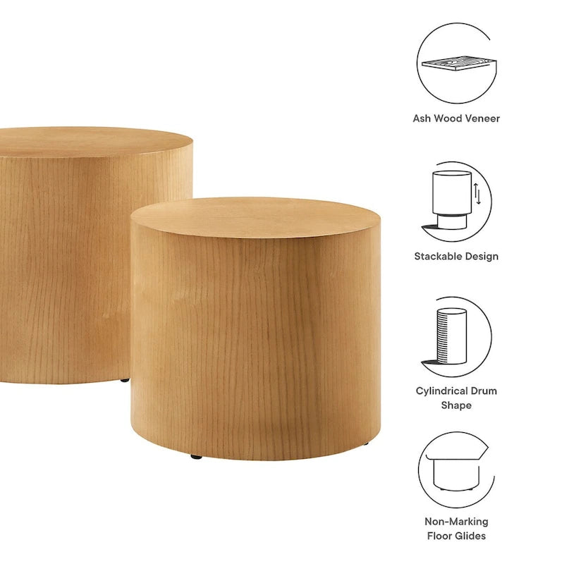 Tables basses gigognes rondesLot de 2